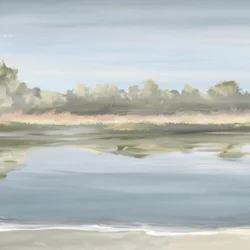 Riflessi su una spiaggia tranquilla