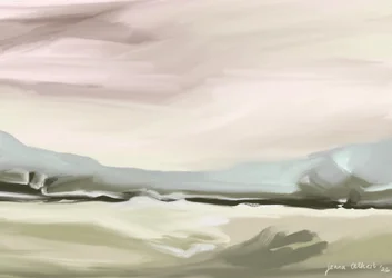 Paesaggio sereno dai toni pastello