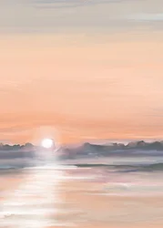 Riflesso sereno al tramonto