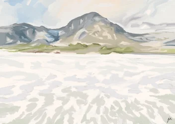 Lago di montagna in un tranquillo inverno
