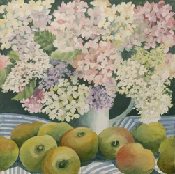 Ortensie e mele da cucina (acrilico)