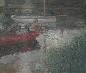 Bambini che navigano su uno yacht