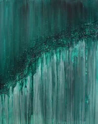 Una cascata scintillante color verde acqua