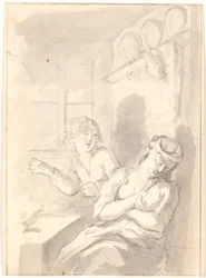 Una cuoca addormentata e un ragazzo ladro, luce artificiale