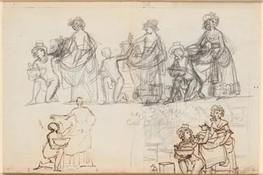 Vari schizzi per una scena del dramma di P.A. Heiberg "Chinafarene"