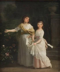 Le figlie del console generale Johan Christian Pingel in un giardino
