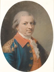 Ritratto del maestro di fabbrica e comandante Henrik Gerner. Ovale, tre quarti di profilo a destra