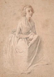 Rosine Juel, nata Dørschel; studio per doppio ritratto di Juel e sua moglie al cavalletto