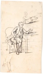 Studio per il ritratto di famiglia Holmskiold del 1787: consigliere segreto Theodor Holmskiold seduto a un tavolo