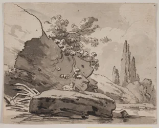 Scogli e cipressi