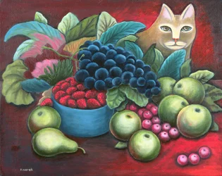 Gatto e frutta