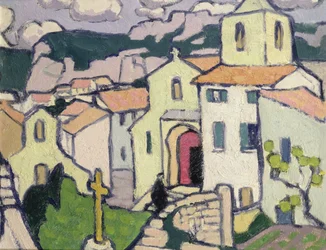 Les Baux, il prete entra nella sua chiesa, c.1911