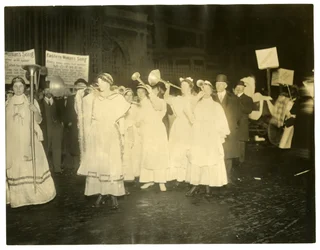 Parata per il suffragio, Greenwich Village, New York, USA