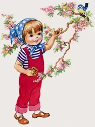 Ragazza che dà da mangiare alla cinciallegra