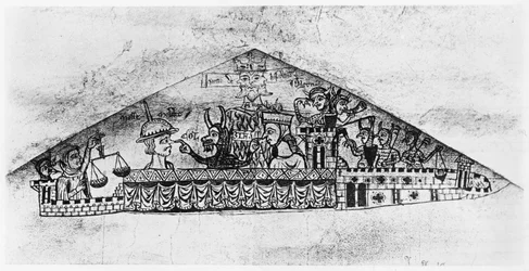 Caricatura di ebrei inglesi, da una Haggadah, XII-XIII secolo