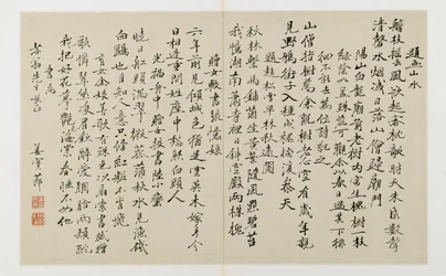 Calligrafia con ventidue linee verticali di scrittura