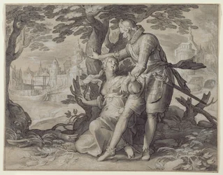 Giovane donna assistita da un gentiluomo