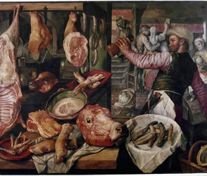 Macelleria. (Mercato della carne). Particolare