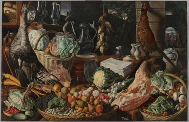 Scena di cucina con Cristo a Emmaus