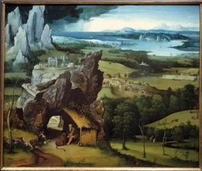 Paesaggio con san Girolamo, dipinto di Joachim Patinir (1485-1524).