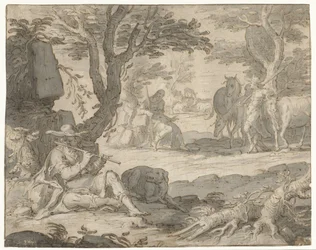 Apollo suona il flauto mentre custodisce il gregge di Admeto