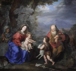 Santa famiglia in un paesaggio