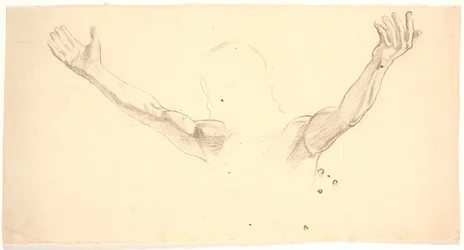 Studio di dettaglio delle braccia distese di Cristo