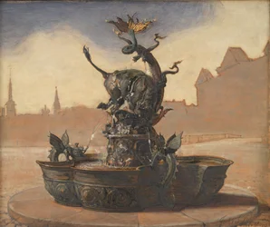 Schizzo per Dragespringvandet (la Fontana del Drago)