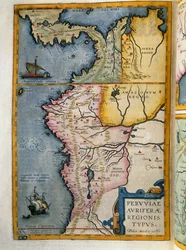 Regioni aurifere del Perù, Volume VII, Atlas Maior, di Joan Blaeu (1596-1673), incisione su rame, 57.5x39 cm, Amsterdam
