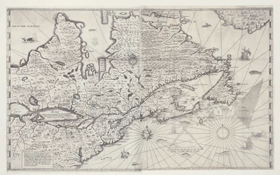 Mappa del Canada, incisione dal rilievo di Samuel de Champlain