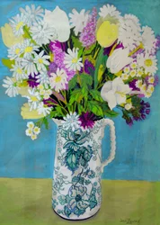 Fiori in una brocca, decorazione turchese, 2011