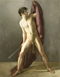 Guerriero con spada sguainata