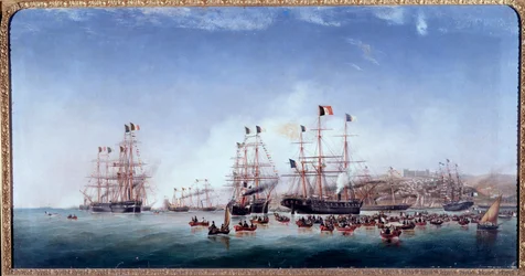 Nave italiana Regina Maria Pia nel porto di Lisbona