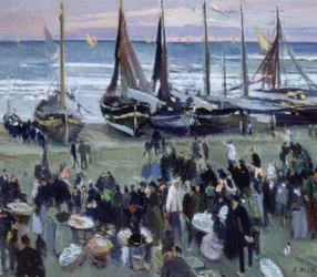 Mercato del pesce sulla spiaggia