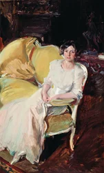Clotilde seduta sul divano