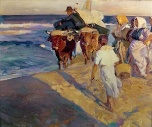 Traino della barca, spiaggia di Valencia