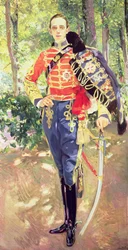 Ritratto del re Alfonso XIII (1886-1941) in uniforme da ussaro