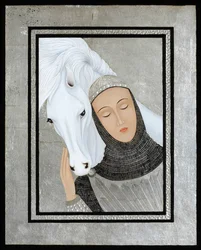 Joan Gathers Strength, 2017 (tempera all