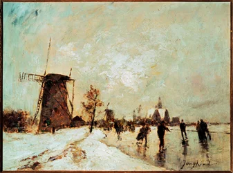 Pattinaggio in Olanda (dipinto su tela)