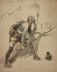 Un fante privato della linea (possibilmente 27º Reggimento, Hesse Cassell), 1790-1809