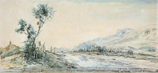 Paesaggio presso il fiume Le Drac vicino a Grenoble