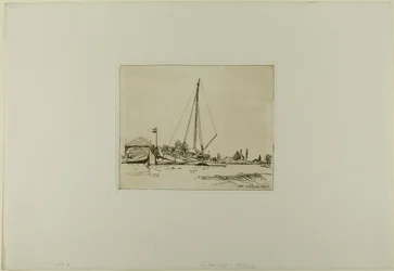 La barca ormeggiata, da Cahier de six eaux-fortes, vues de Hollande