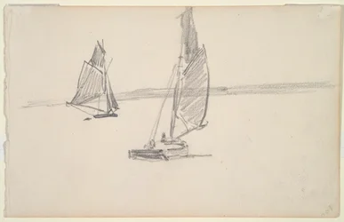 Due barche da pesca su acqua calma (recto); Due barche a vela su acqua calma (verso)