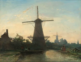 Mulini a vento vicino a Rotterdam