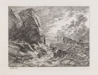 Naufragio su una costa rocciosa