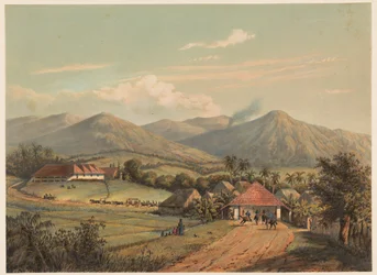 Veduta della strada tra Buitenzorg e Preanger