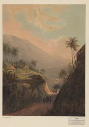 Vista di una strada verso la valle di Salak a Giava