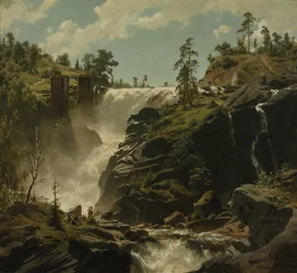 Paesaggio con cascata
