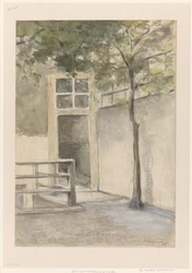 Vista di un cortile dallo studio dell