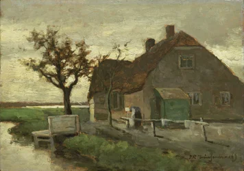 Casa contadina vicino a un canale